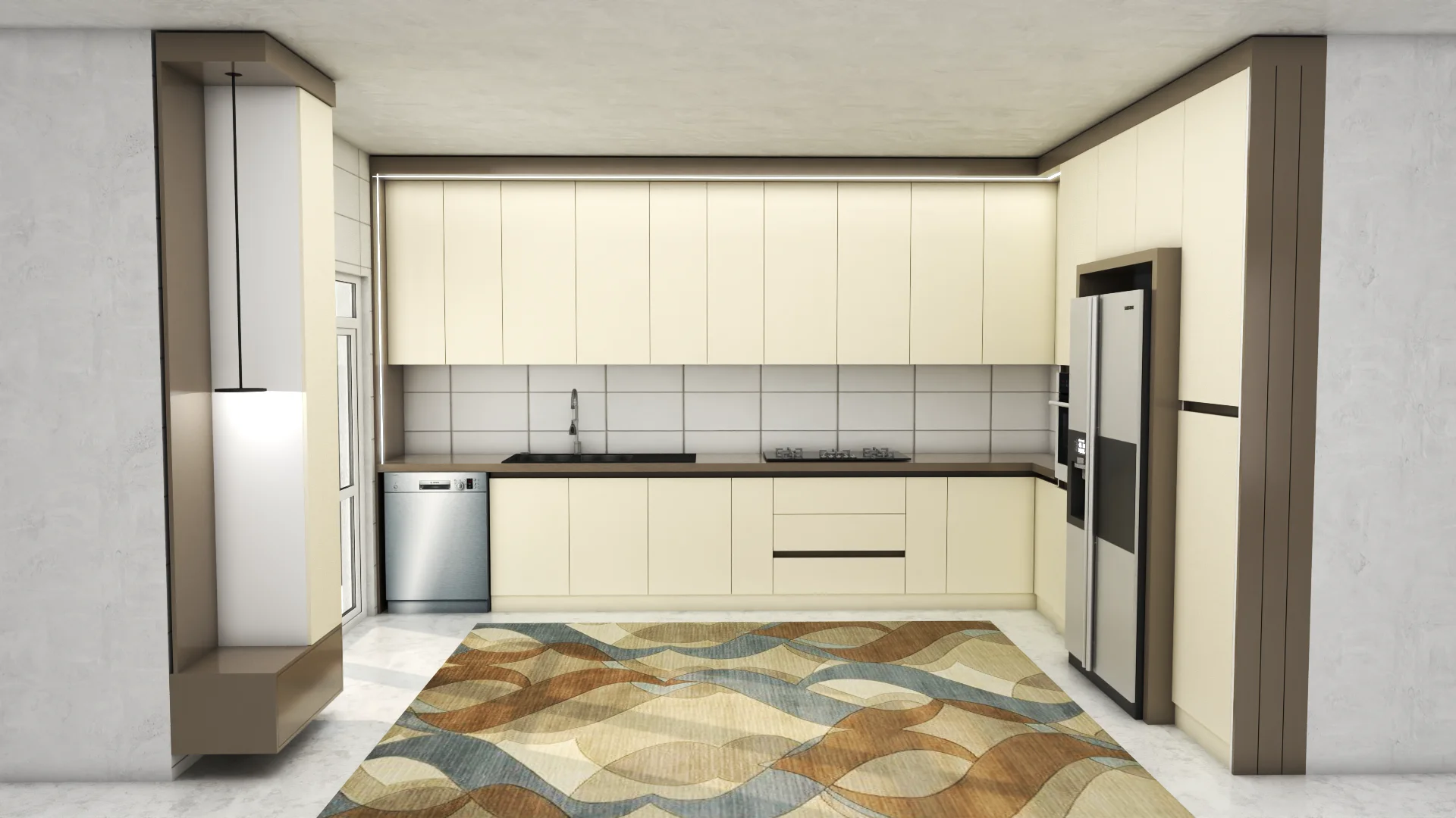 کابینت مدرن کرم بژ