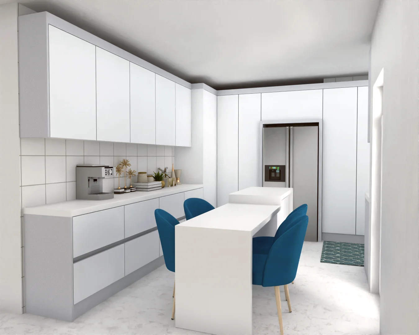 کابینت مدرن سفید طوسی 2